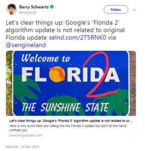Barry Schwartz Clarified Its Not Google Florida 2 Update