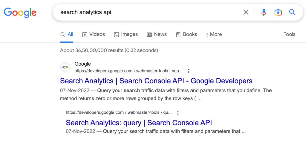 Google Search Analytics API